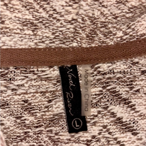 North River Womens Jacquard French Terry Cowl Neck Long Sleeve Shirt Sz L - Picture 4 of 5